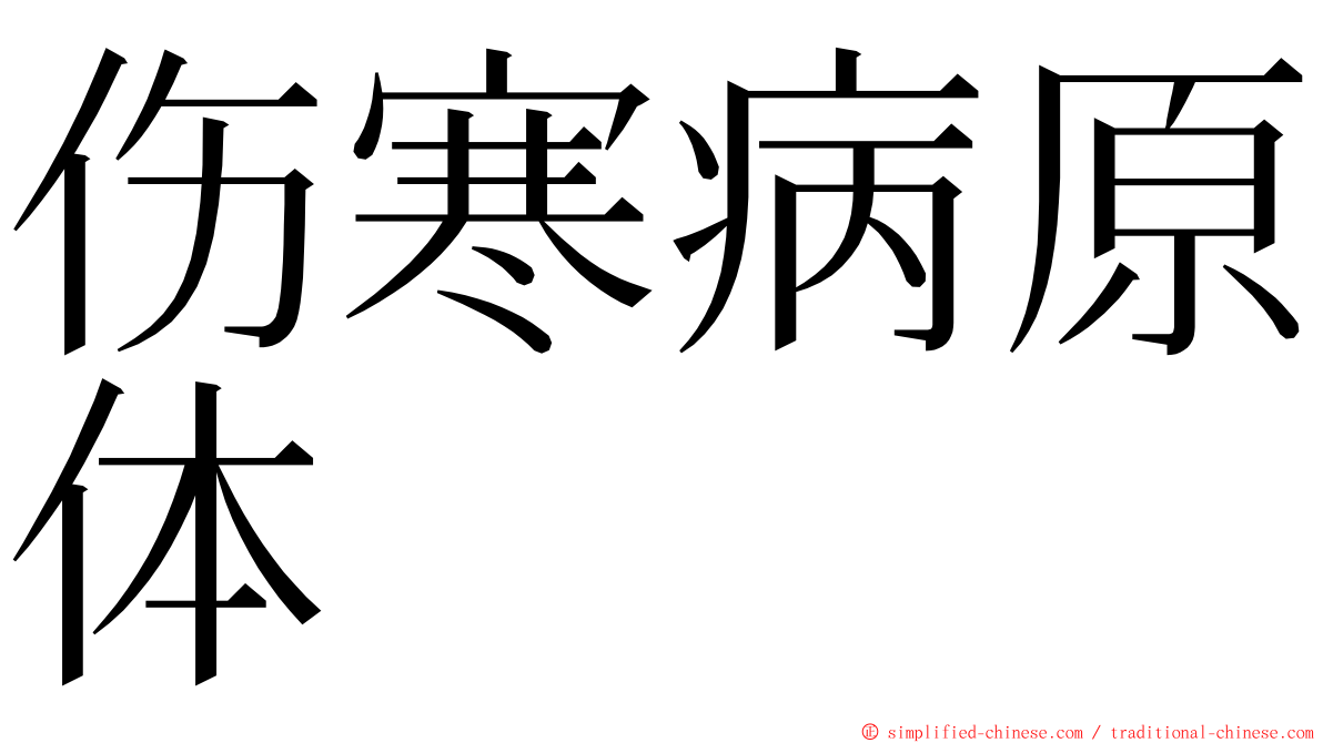 伤寒病原体 ming font