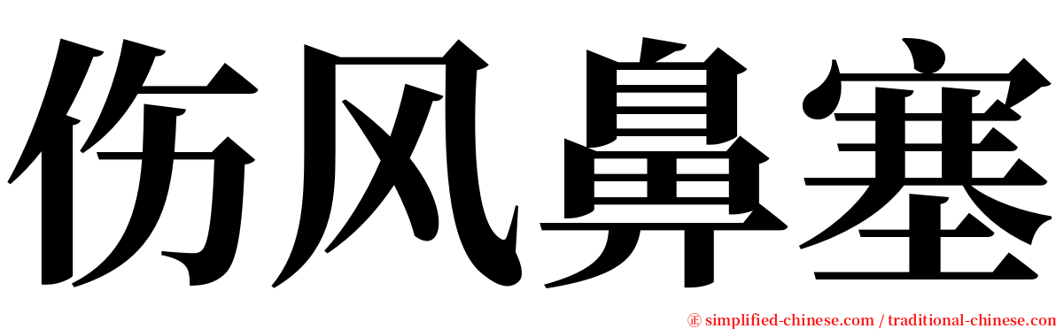 伤风鼻塞 serif font