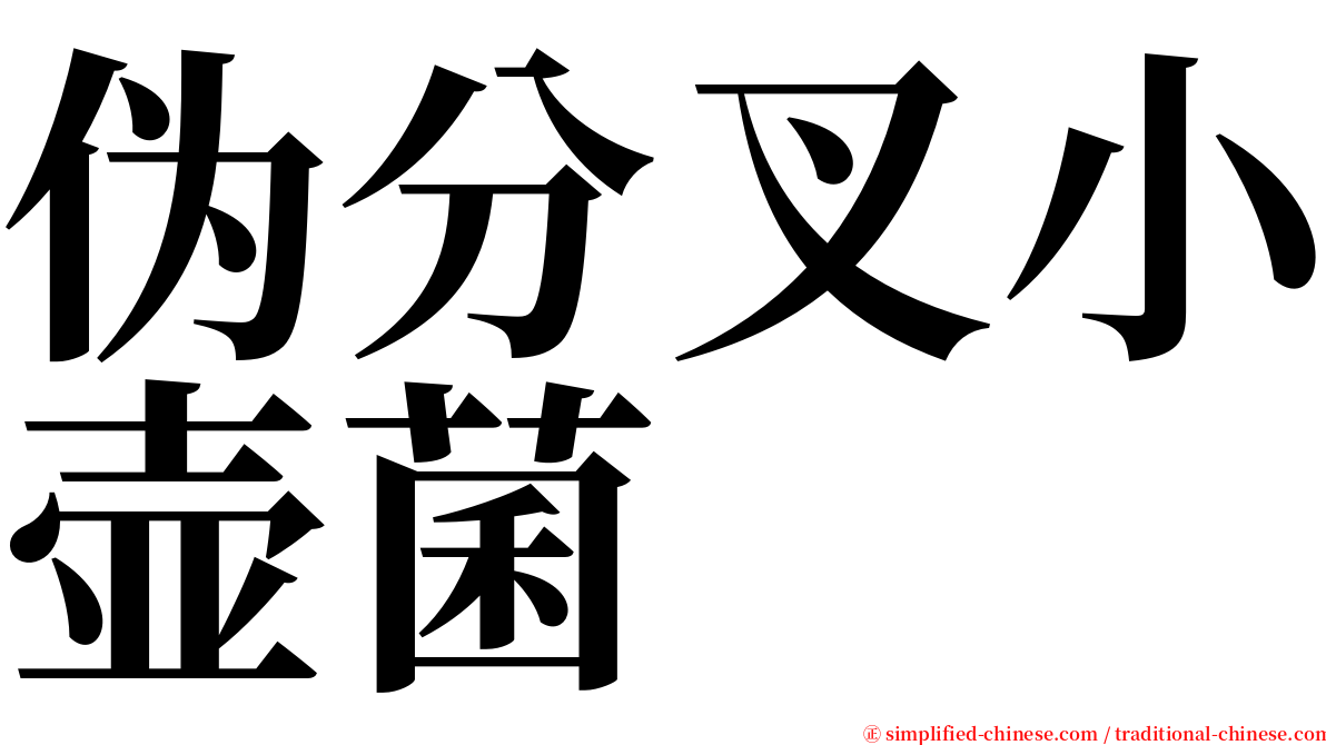 伪分叉小壶菌 serif font