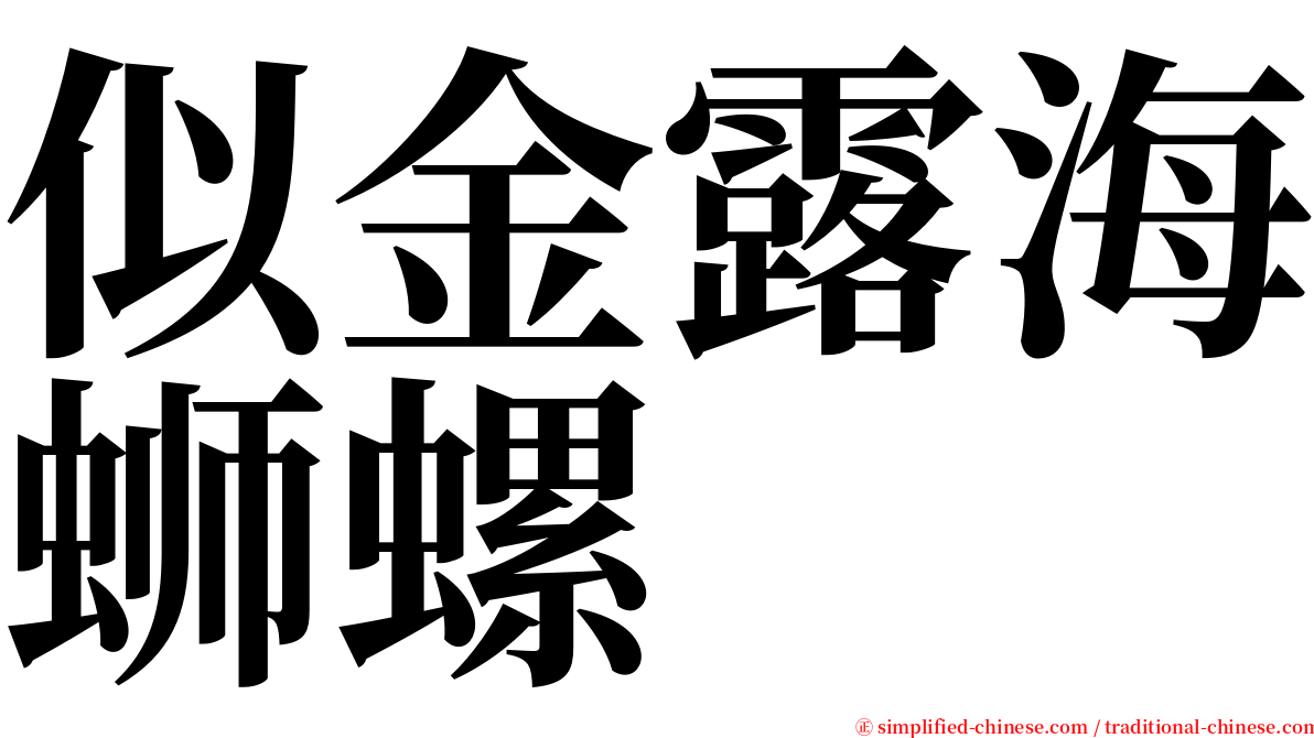 似金露海蛳螺 serif font