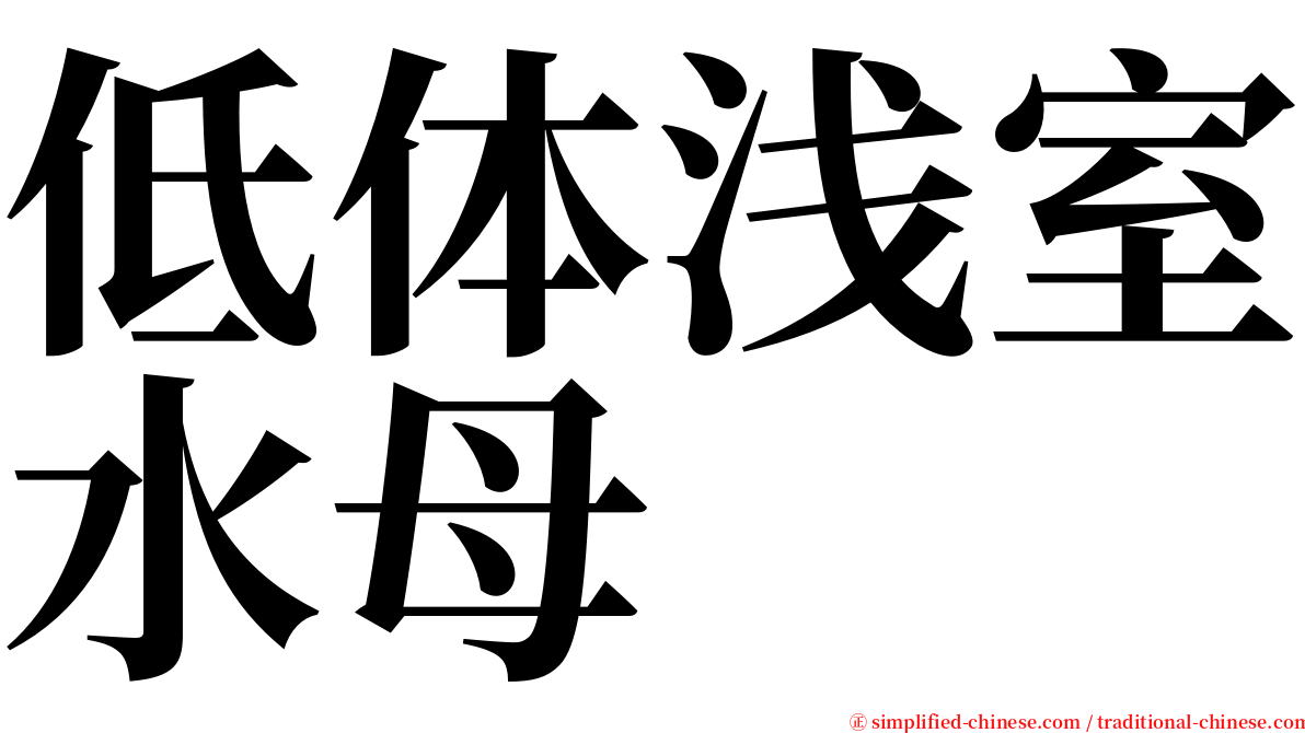 低体浅室水母 serif font