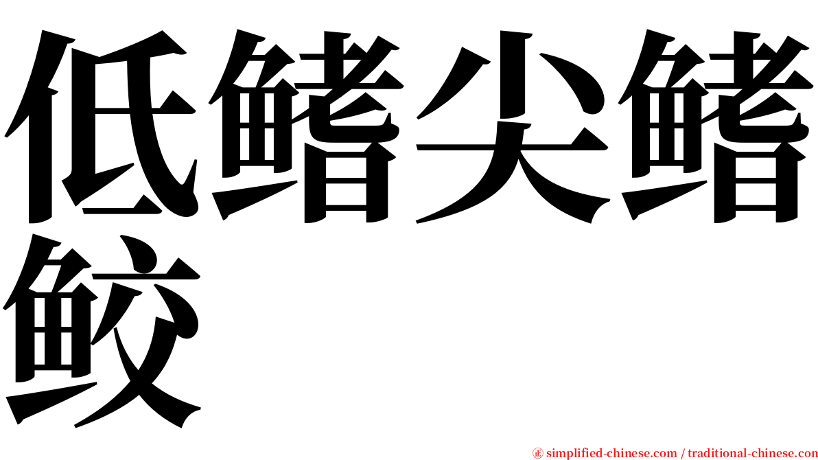 低鳍尖鳍鲛 serif font