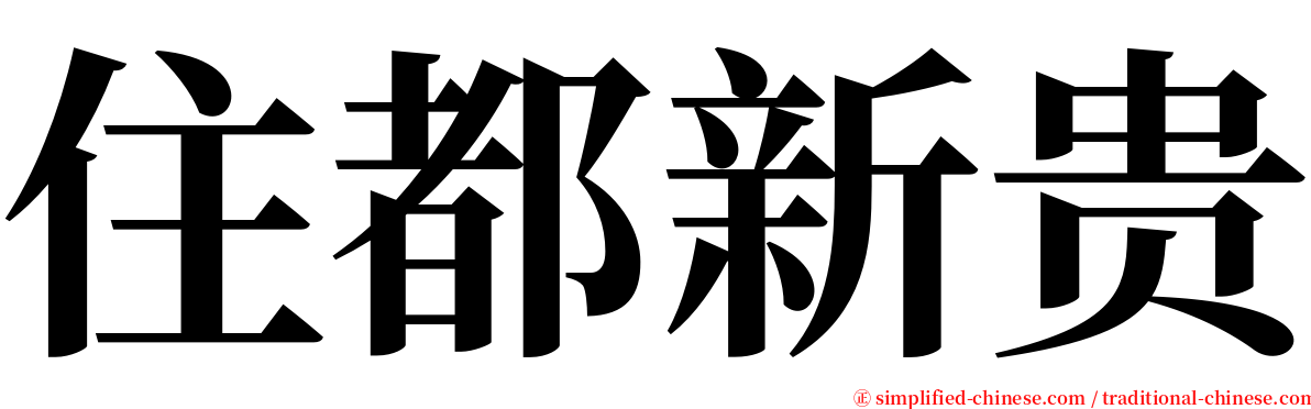 住都新贵 serif font