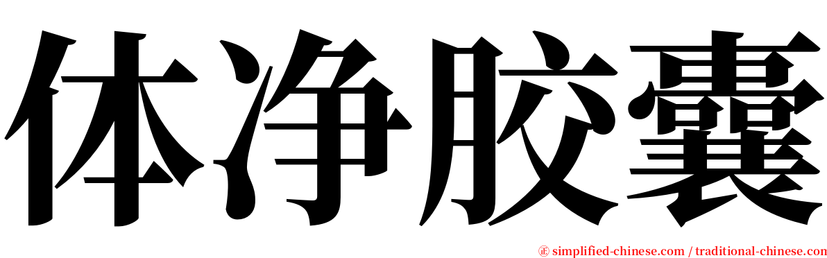 体净胶囊 serif font