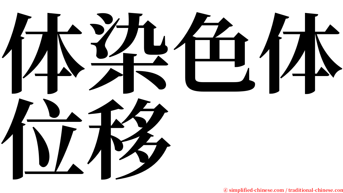 体染色体位移 serif font