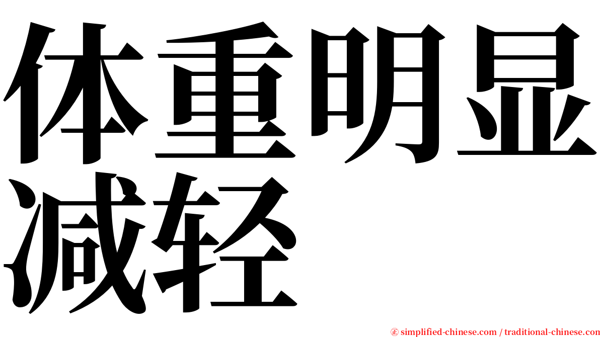 体重明显减轻 serif font