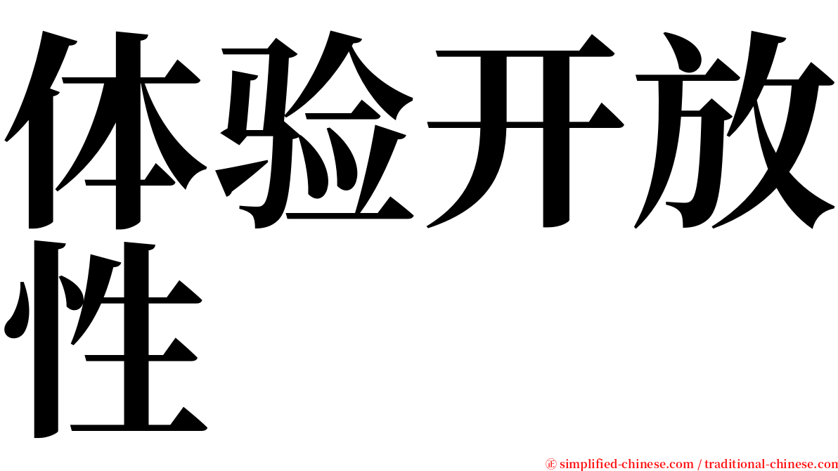 体验开放性 serif font