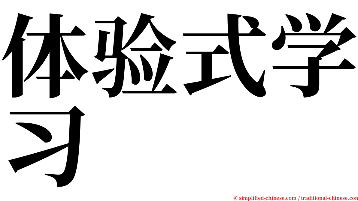 体验式学习 serif font