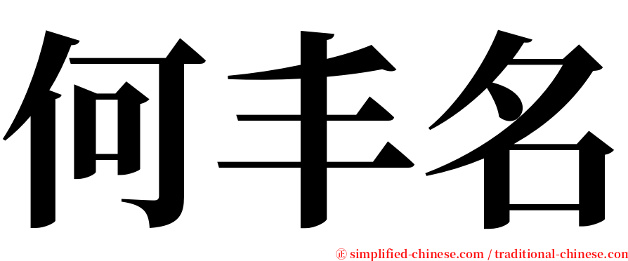 何丰名 serif font