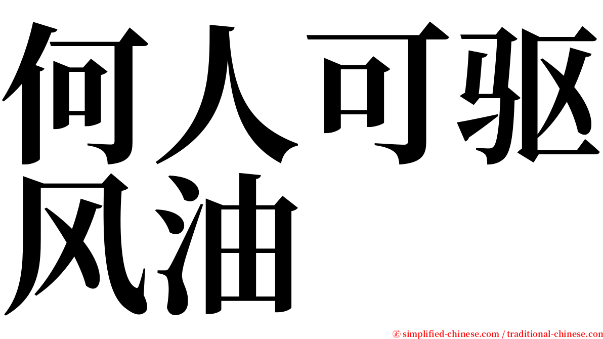 何人可驱风油 serif font