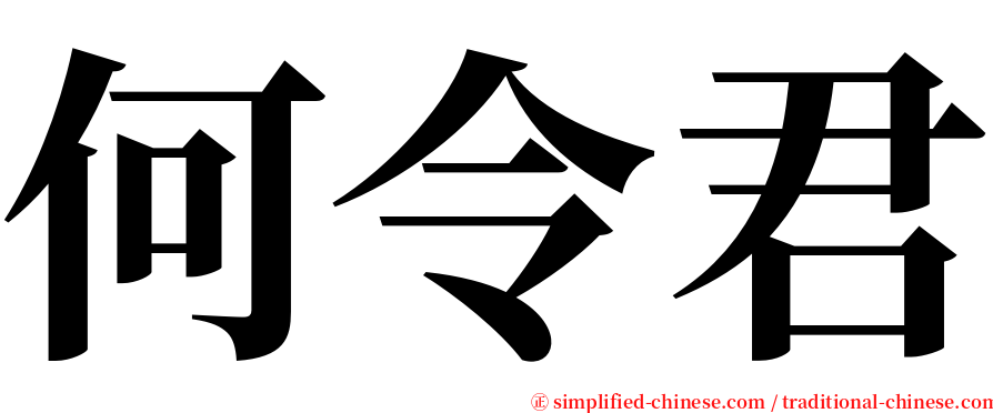 何令君 serif font