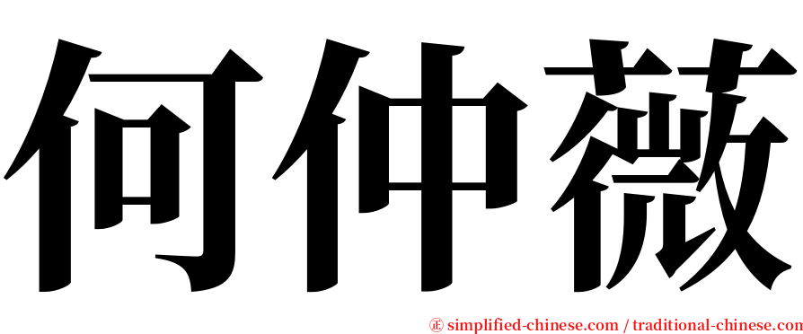 何仲薇 serif font