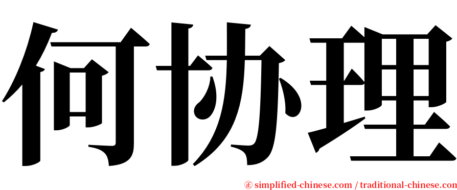 何协理 serif font