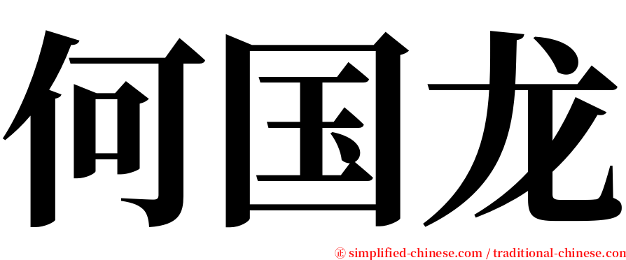 何国龙 serif font