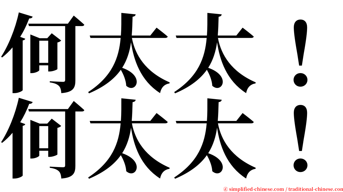 何太太！何太太！ serif font