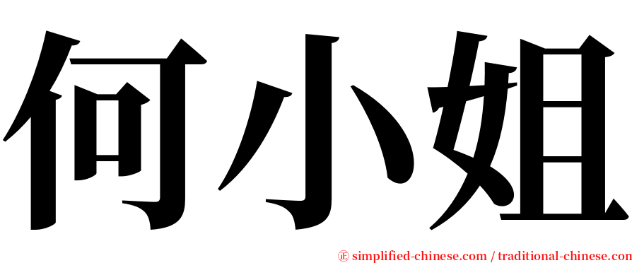 何小姐 serif font