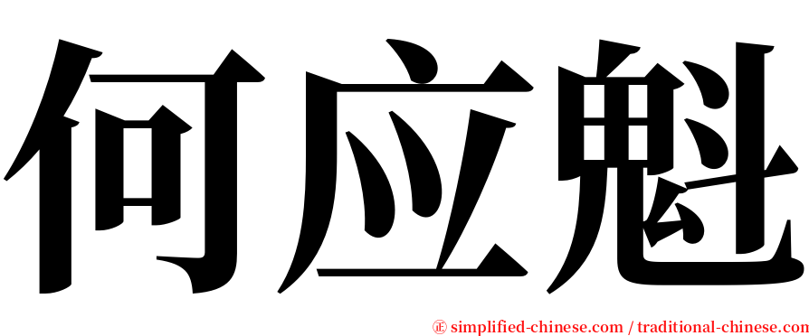 何应魁 serif font