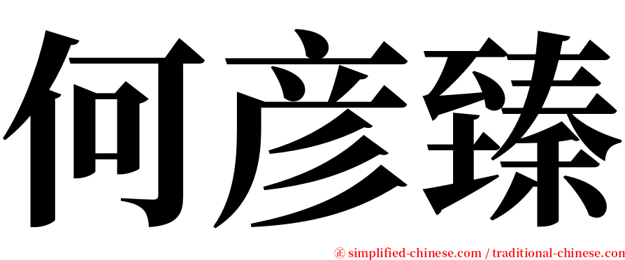 何彦臻 serif font