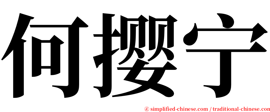 何撄宁 serif font