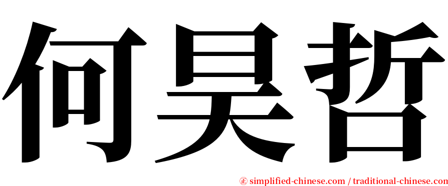 何昊哲 serif font