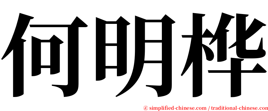 何明桦 serif font