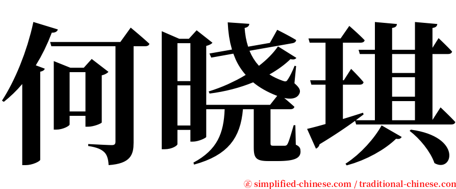 何晓琪 serif font