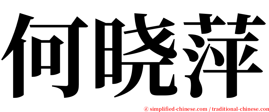 何晓萍 serif font