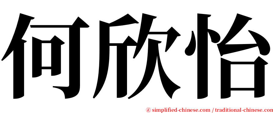 何欣怡 serif font