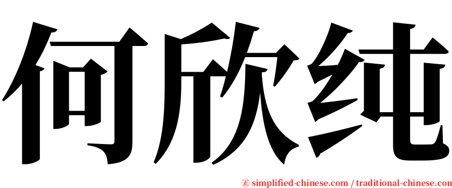 何欣纯 serif font