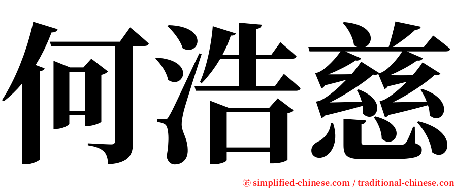 何浩慈 serif font