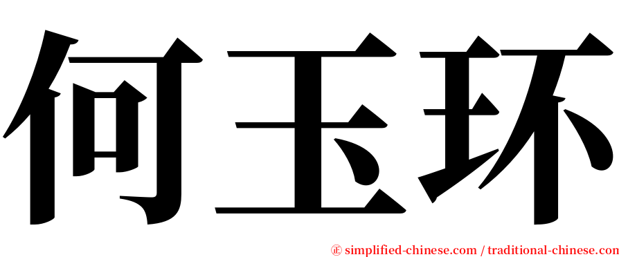 何玉环 serif font