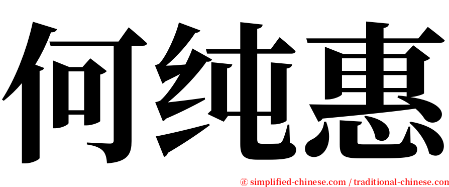 何纯惠 serif font