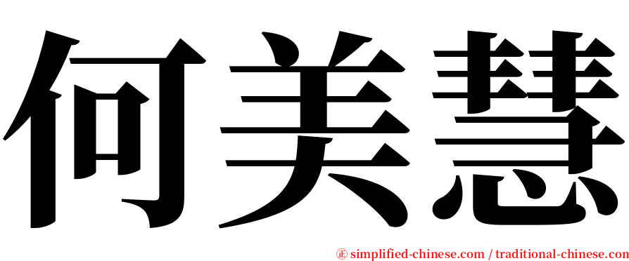 何美慧 serif font