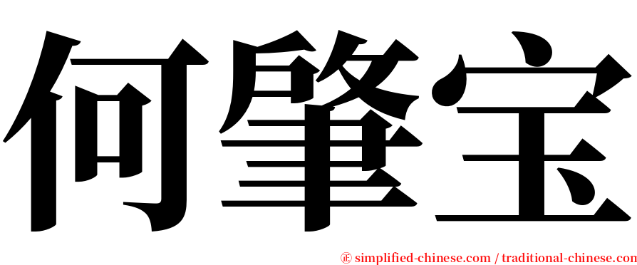 何肇宝 serif font