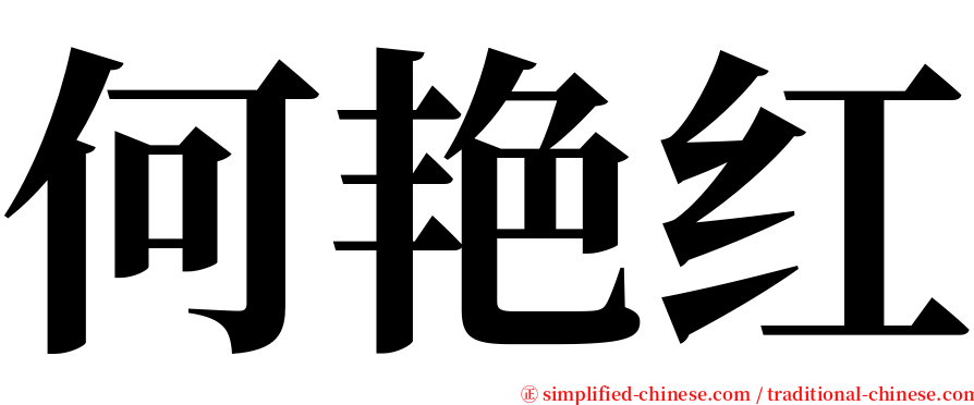 何艳红 serif font