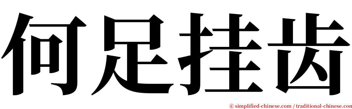 何足挂齿 serif font