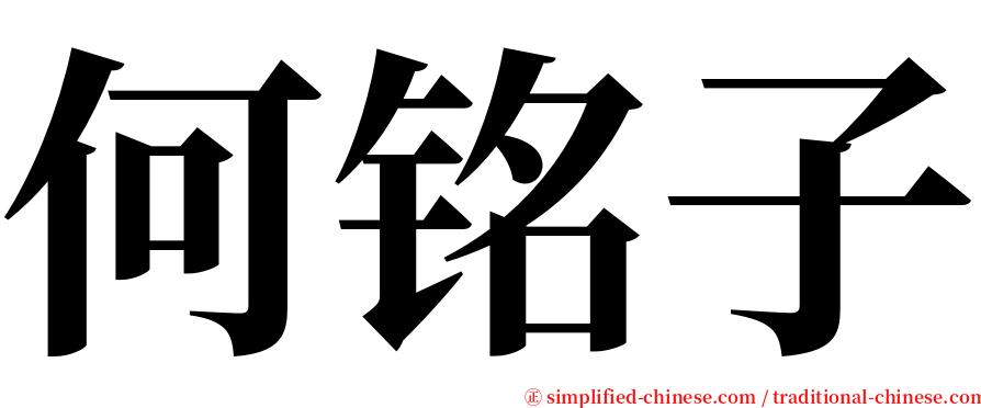 何铭子 serif font