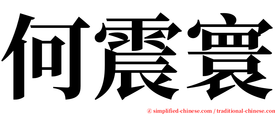 何震寰 serif font