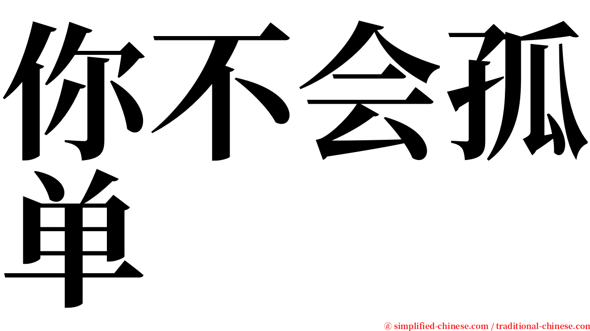 你不会孤单 serif font