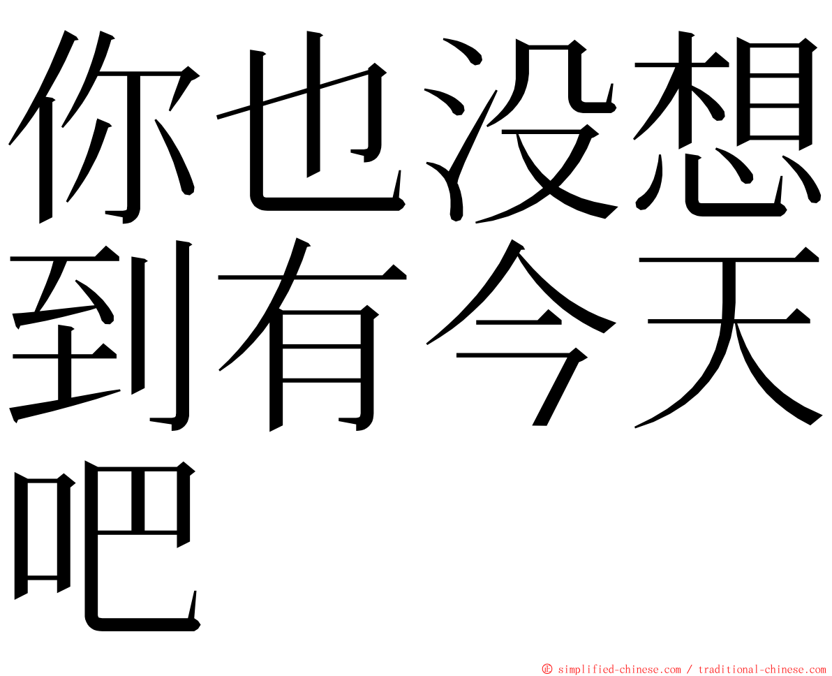 你也没想到有今天吧 ming font