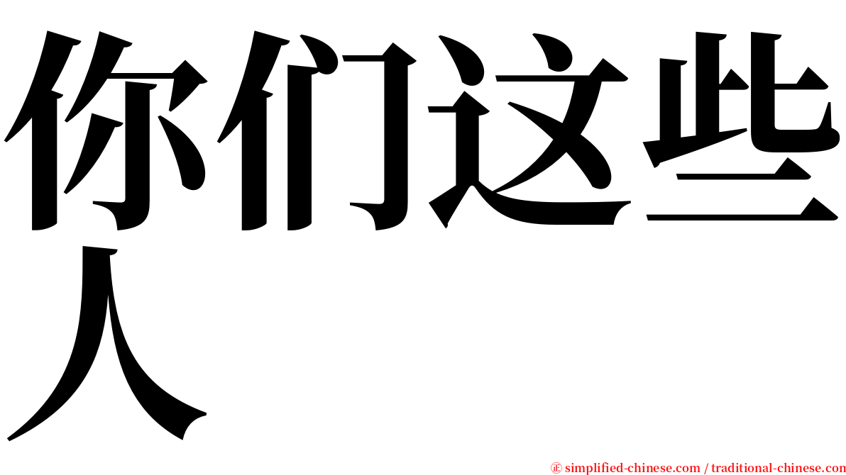 你们这些人 serif font