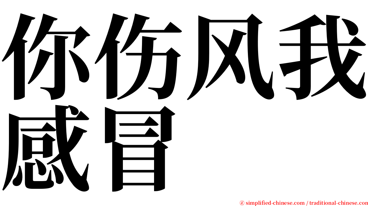 你伤风我感冒 serif font