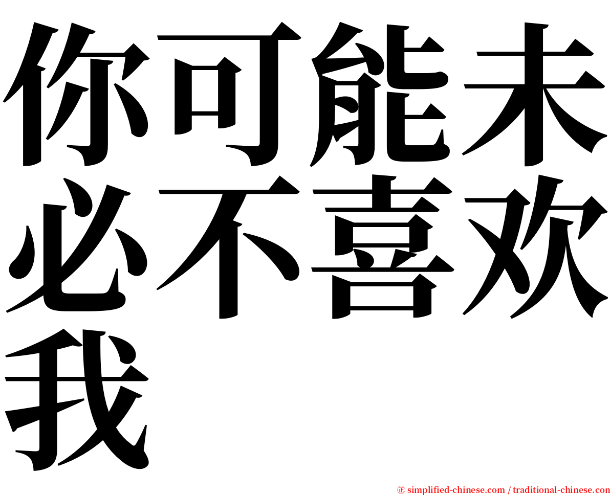 你可能未必不喜欢我 serif font