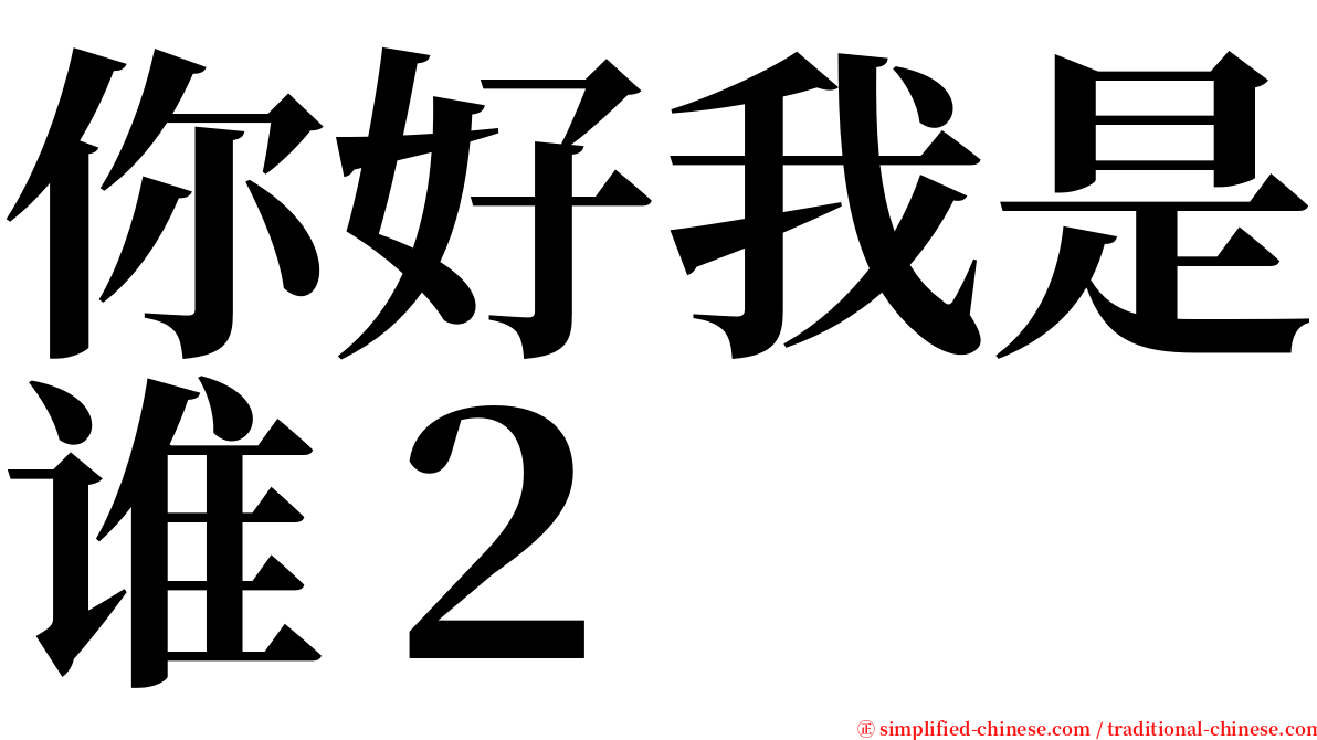 你好我是谁２ serif font