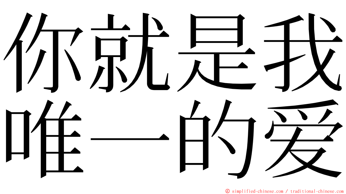 你就是我唯一的爱 ming font