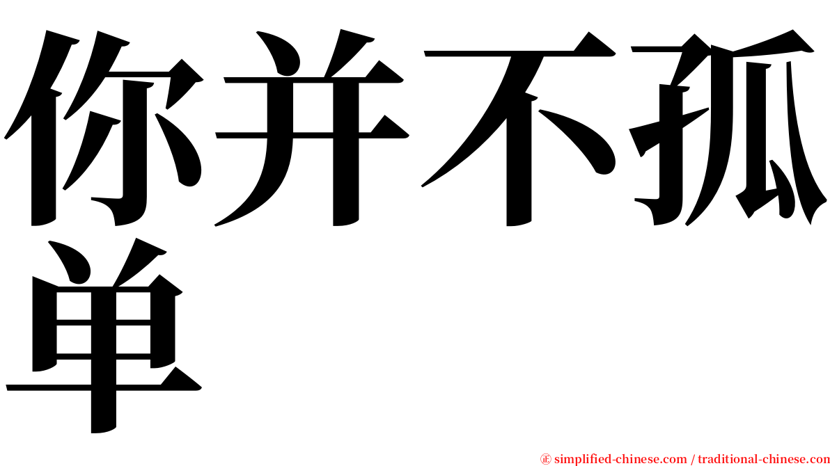 你并不孤单 serif font