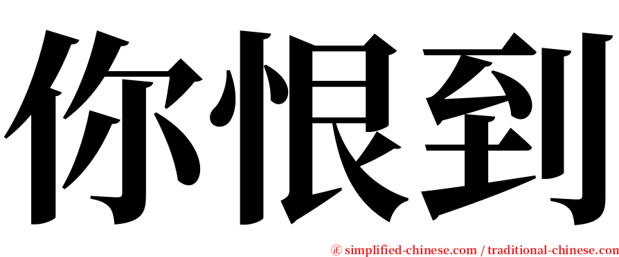 你恨到 serif font