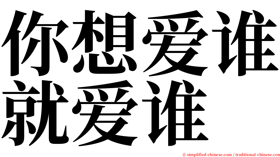 你想爱谁就爱谁 serif font