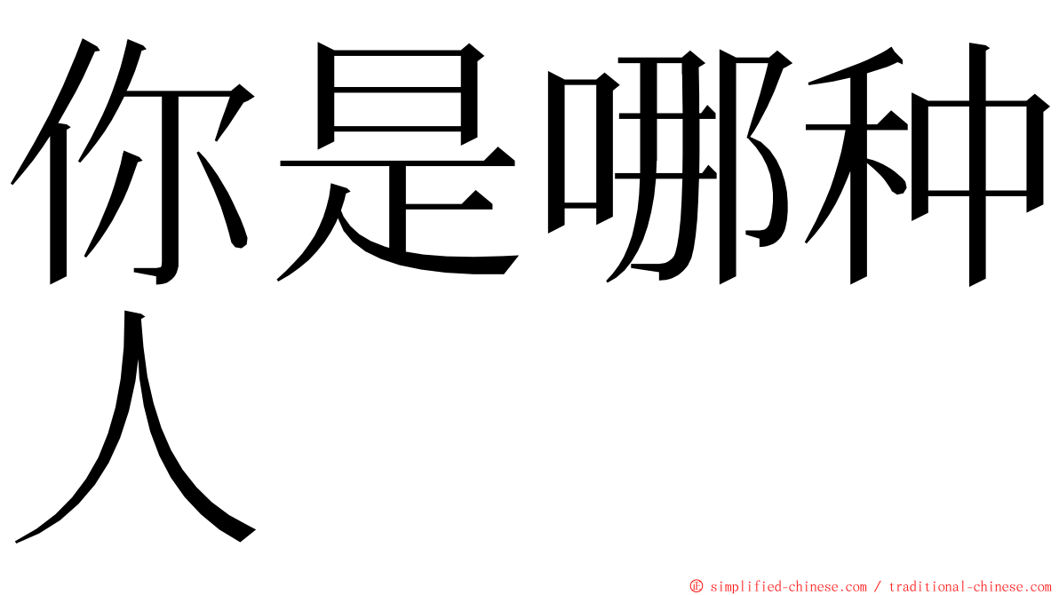 你是哪种人 ming font