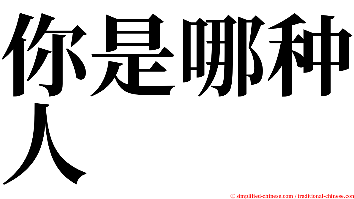 你是哪种人 serif font